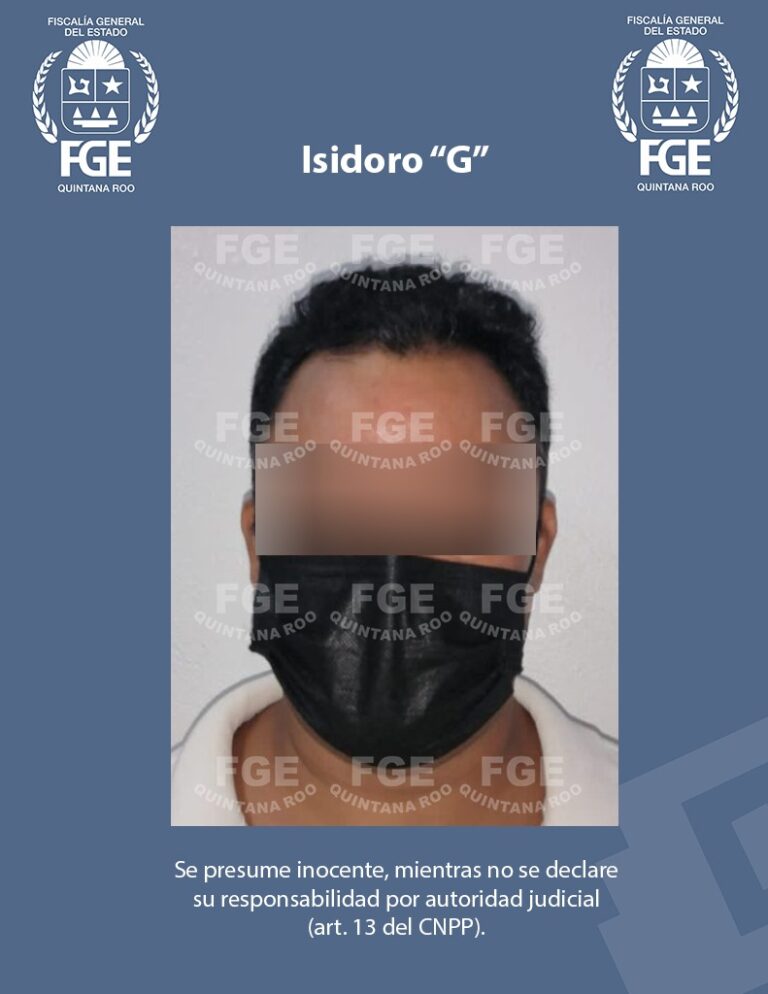 La Fiscalía General del Estado de Quintana Roo informa que el día de hoy en el transcurso de la mañana fue detenido en el estado de Tabasco, Isidoro “G” quien probablemente participó en el homicidio de una persona de la comunidad LGBTTTIQA+, el pasado 5 de junio en la región 231 del municipio de Benito Juárez.