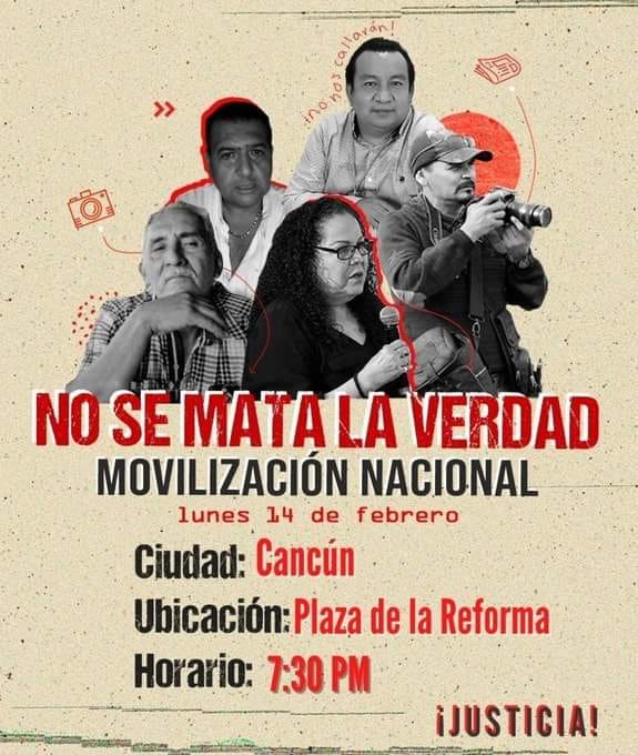 NUEVA MOVILIZACIÓN NACIONAL #NoSeMataLaVerdad EN QUINTANA ROO