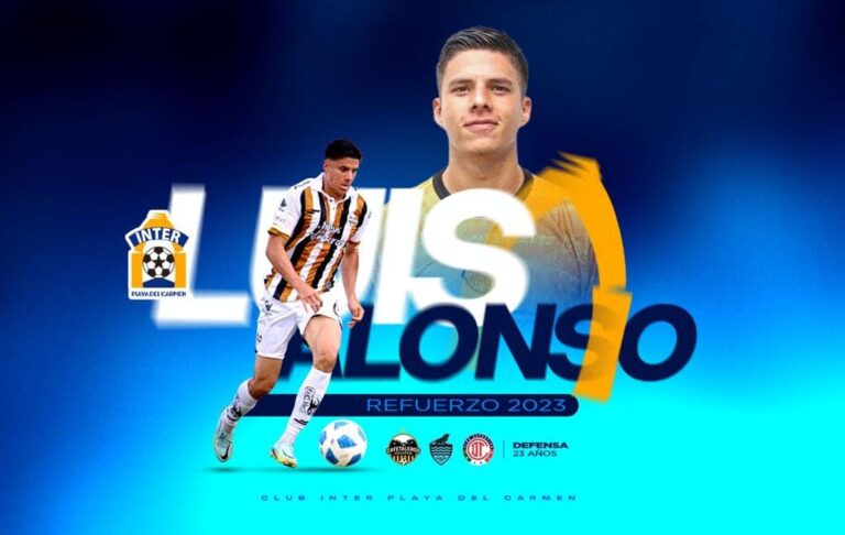 • A través de sus plataformas digitales, el Club Inter Playa del Carmen presentó este sábado a Luis Guillermo Alonso Murillo como primer refuerzo del equipo gigante de Quintana Roo.