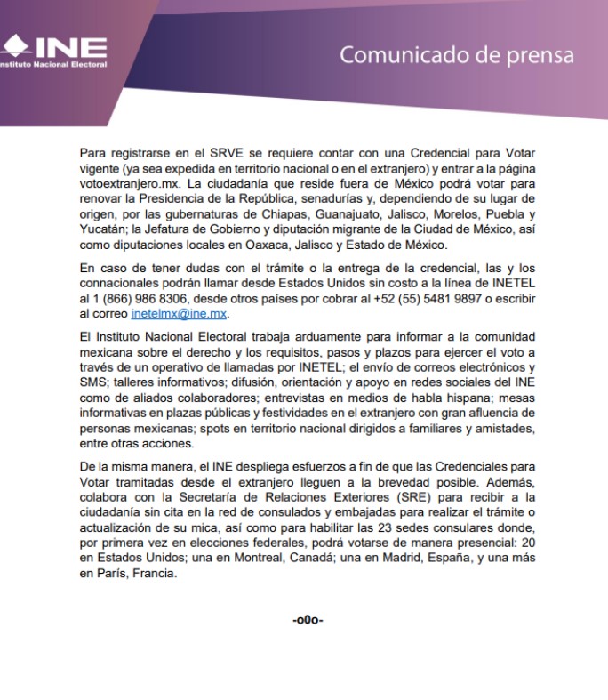 MÁS DE 100 MIL MEXICANOS EN EL EXTRANJERO SOLICITAN REGISTRO PARA VOTAR