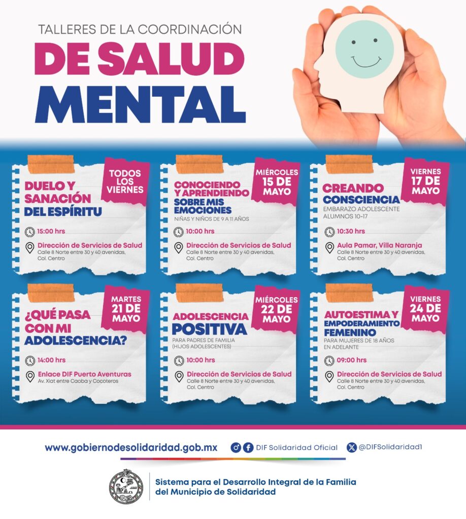 Aprovecha los talleres de salud mental