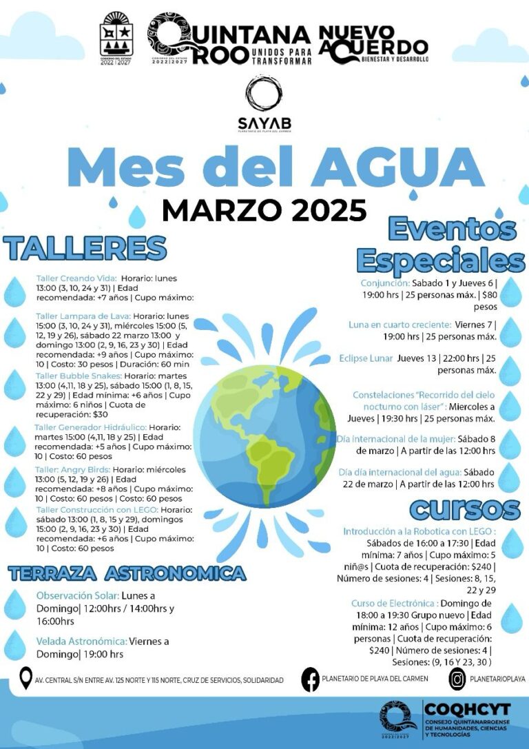 Planetario Sayab celebra el Mes del Agua en Playa del Carmen