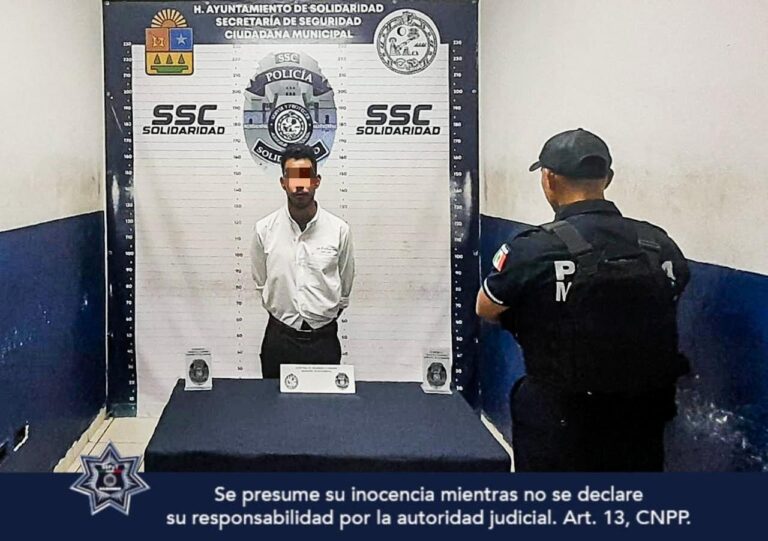 DETIENEN A AGRESIVO SUJETO POR DESOBEDIENCIA Y RESISTENCIA