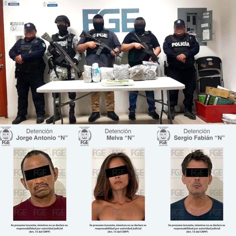 • La Fiscalía General del Estado informa que, en coordinación con elementos de la Guardia Nacional y Secretaría de Seguridad Ciudadana de Solidaridad, aseguraron paquetes de hierba verde y seca similar a la marihuana