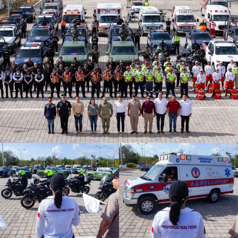 • En el despliegue, del 7 al 26 de abril, participan más de 1,000 elementos de las fuerzas armadas, policía estatal y municipal, protección civil, bomberos, paramédicos, guardavidas y un escuadrón de motociclistas