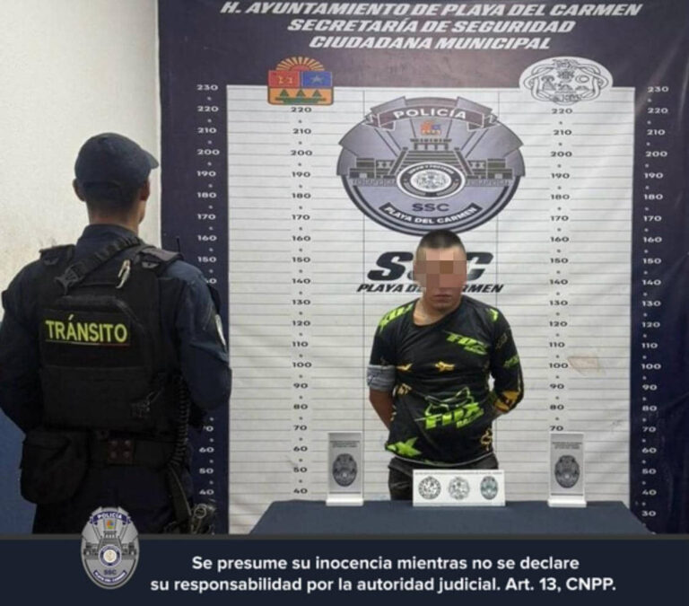 Por resistencia y daños, detienen a presunto agresor en Playa del Carmen
