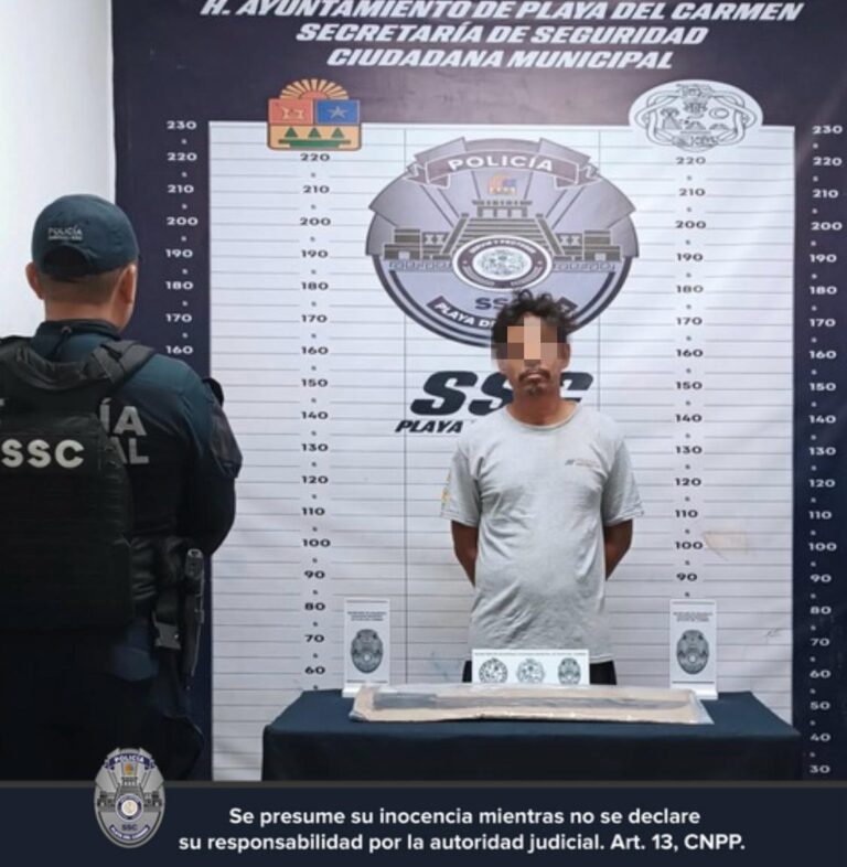 Detienen a presunto agresor por lesiones con arma blanca en Playa del Carmen