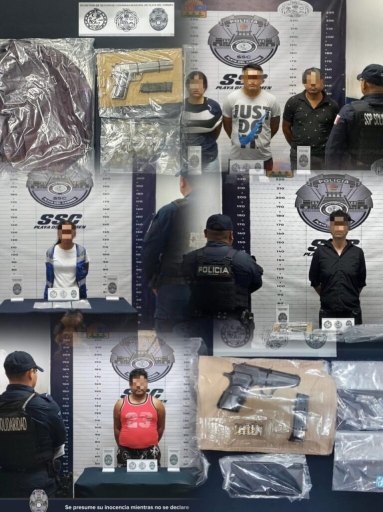 Realizan múltiples detenciones en Playa del Carmen por narcóticos, resistencia y violencia familiar