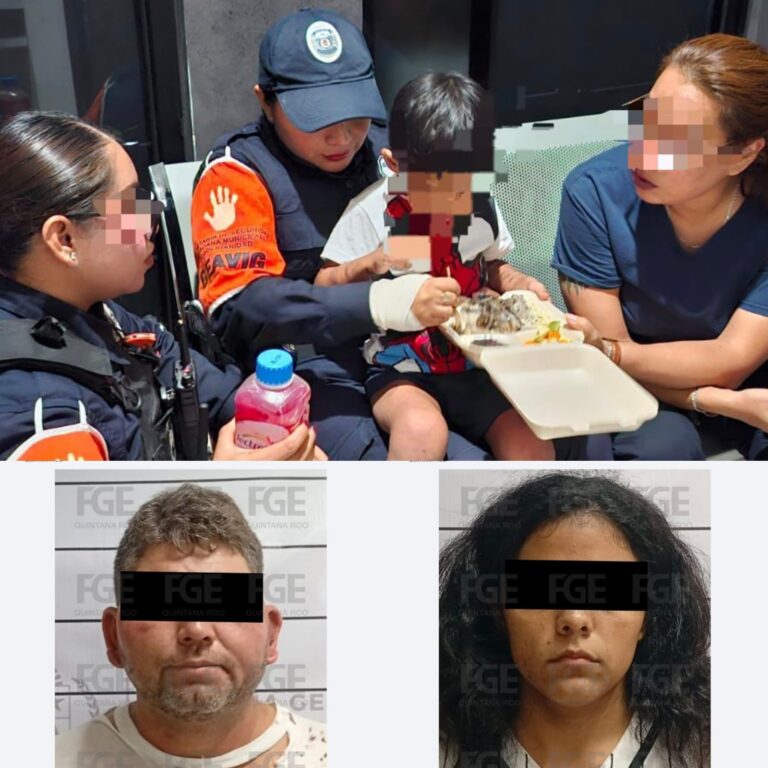 Rescatan en Puerto Aventuras a menor víctima de tortura y abuso; detienen a su madre y padrastro