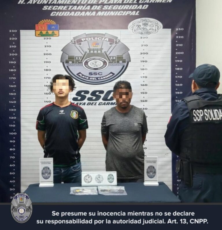Detienen a dos personas por robo en fraccionamiento Palmas I de Playa del Carmen