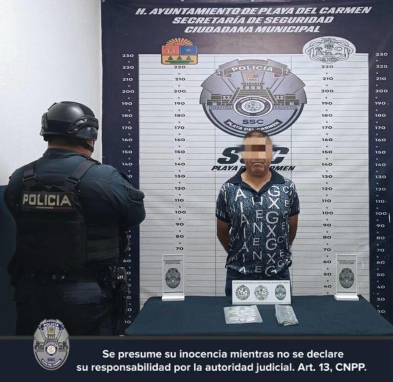 Detienen a presunto narcomenudista en Playa del Carmen; aseguran cristal en colonia Palmas II