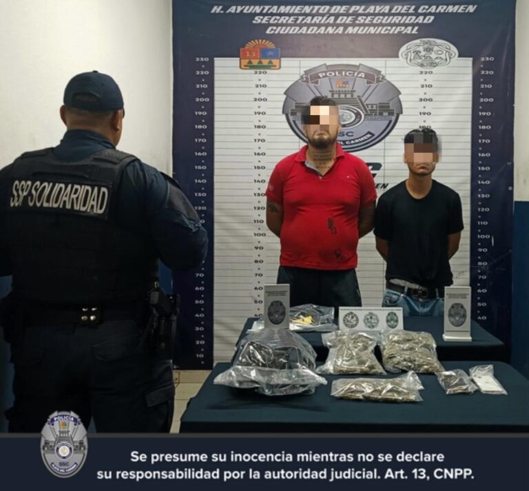 Dos detenidos por presuntos delitos contra la salud en colonia Nicte Ha