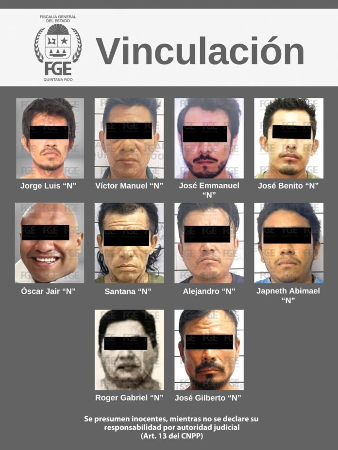 • La Fiscalía General del Estado informa que José Gilberto “N”, Jorge Luis “N”, Víctor Manuel “N”, Santana “N”, Alejandro “N”, José Benito “N” y Japneth Abimael “N”, permanecerán en prisión preventiva justificada