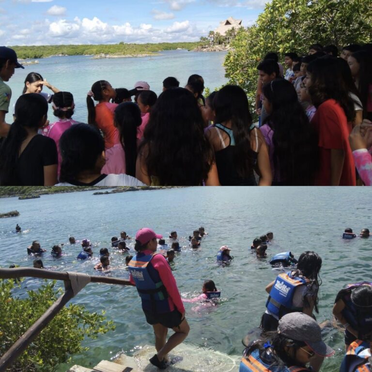 Con apoyo del Gobierno de Playa del Carmen, estudiantes de primaria visitan Xel-Há durante una jornada de aprendizaje y educación fuera del aula