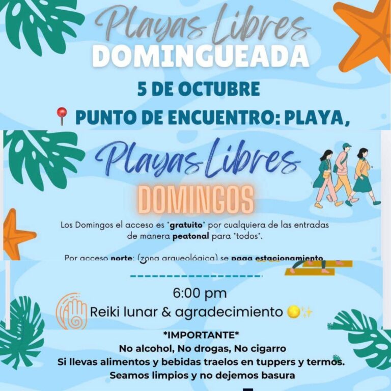 Ciudadanía impulsa “Playas Libres Tulum” con domingueada cultural y recreativa este 5 de octubre