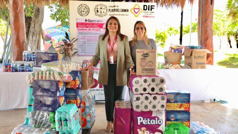 DIF Playa del Carmen habilita centros de acopio en apoyo a familias afectadas por lluvias
