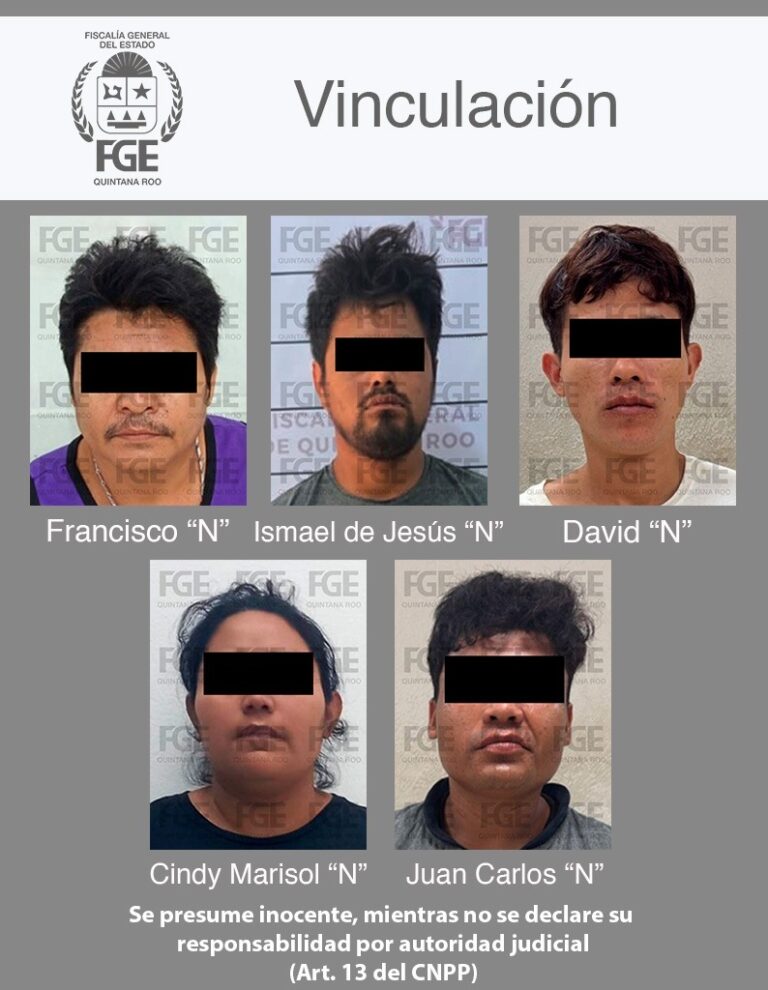 • La Fiscalía General del Estado informa, además, la detención en flagrancia de Royer “N” y Juan Carlos “N” por el mismo delito en Tulum